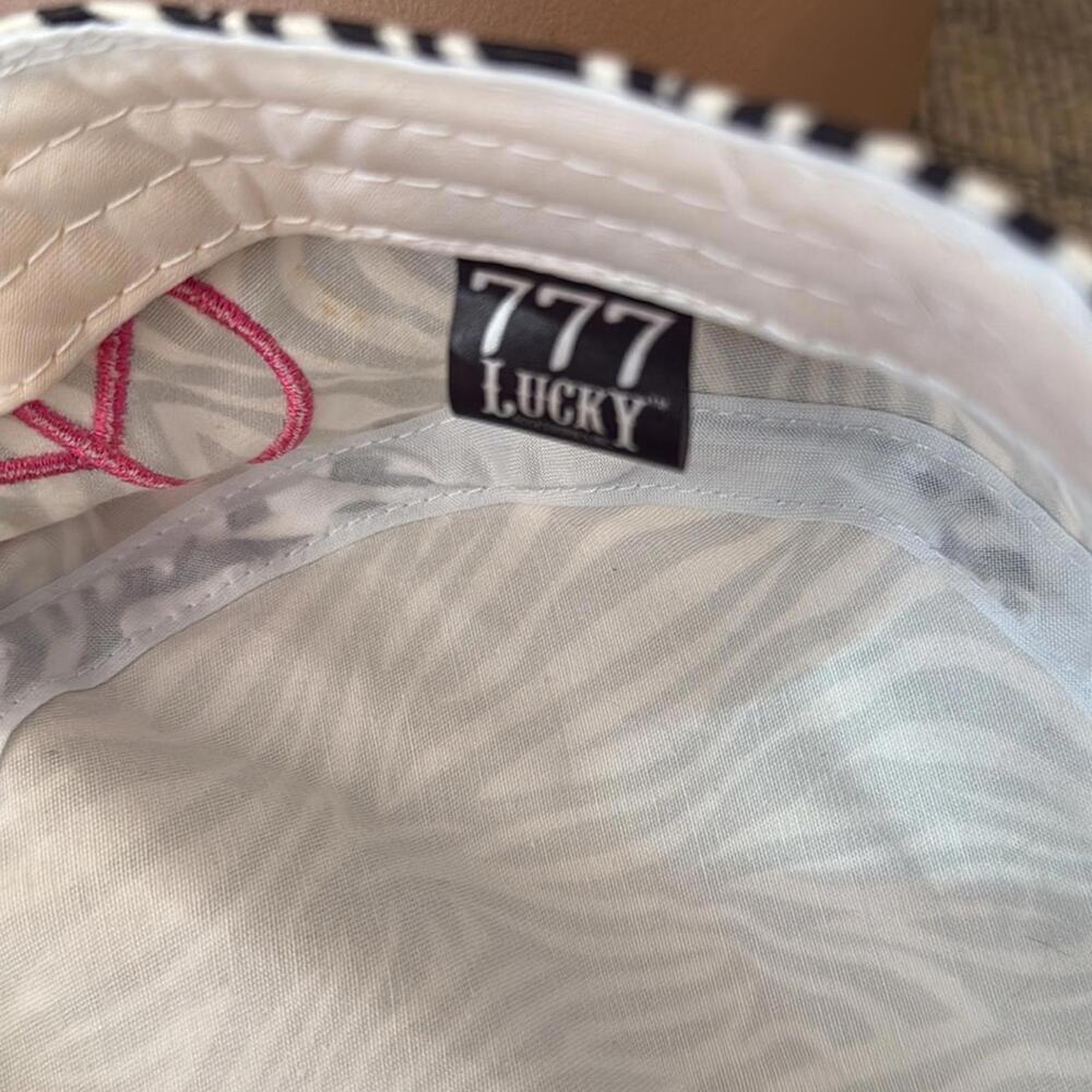 777 Lucky animal print adjustable hat with pink peace sign - Picture 7 of 10